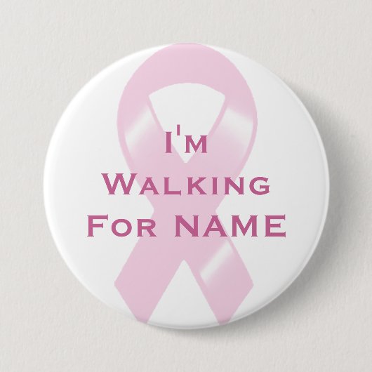 Rosa Band-kundenspezifisches Gehen KRW Button (Vorderseite)