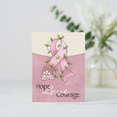 Rosa Band mit Blume Design 1 Postkarten (Stehend Vorderseite)