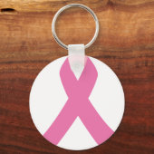 Rosa Band mit Brustkrebsbewusstsein Schlüsselanhänger (Vorderseite)