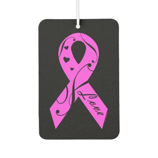 Rosa Band mit Liebe Autolufterfrischer (Vorderseite)