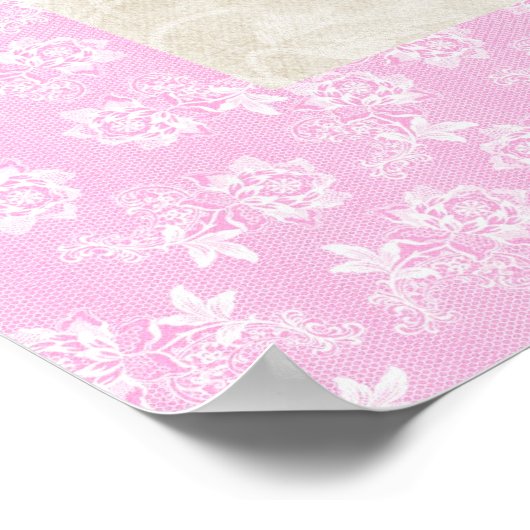 Rosa Band mit rosa Rose Schöne Printwerbung Poster (Ecke)