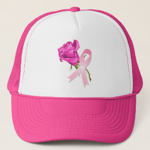 Rosa Band mit Rose *Breast Krebs-Bewusstsein * Truckerkappe