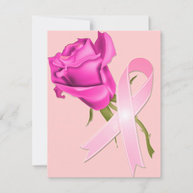 Rosa Band mit Rose *Brustkrebs-Bewusstsein * (Vorderseite)