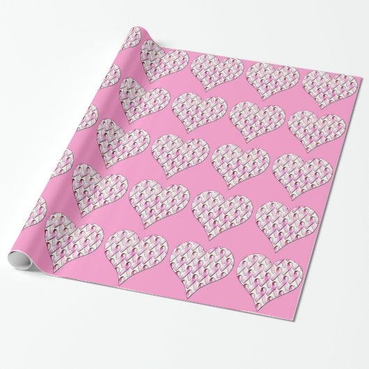 ROSA BAND-MUSTER GESCHENKPAPIER (Ungerollt)