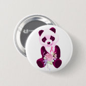 Rosa Band-Panda-Bär Button (Vorne & Hinten)