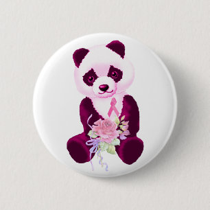Rosa Band-Panda-Bär Button