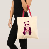 Rosa Band-Panda-Bär Tragetasche (Vorderseite (Produkt))