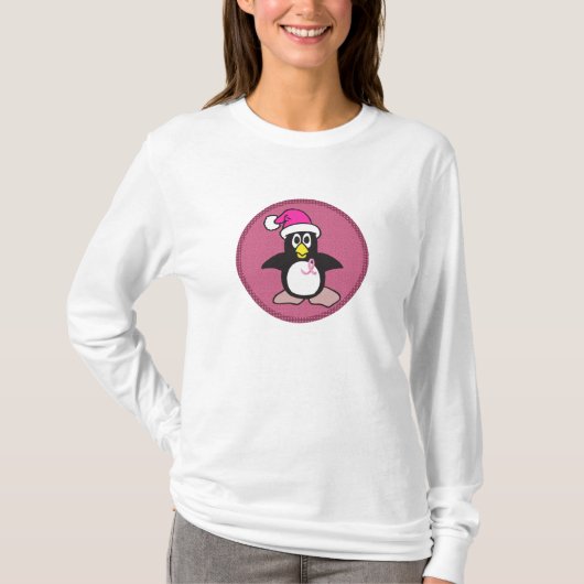 rosa Band-Pinguin T-Shirt (Vorderseite)