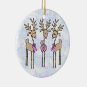 Rosa Band-Ren - Brustkrebs Keramik Ornament (Rechts)