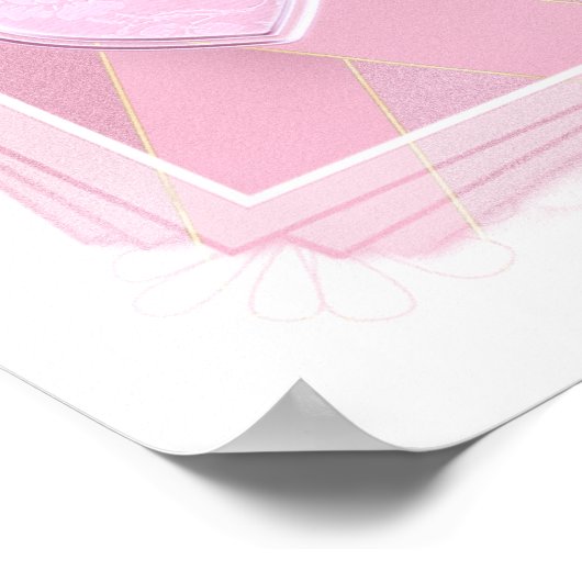 Rosa Band - rosa Herz - Hoffnung/Liebe/Mut drucken Poster (Ecke)