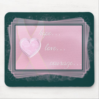 Rosa Band/rosa Herz-Hoffnung/Liebe/Mut Mousepad
