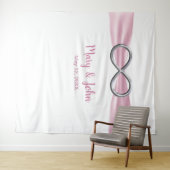 Rosa Band Silver Infinity Wedding Background Wandteppich (Beispiel (Horizontal))