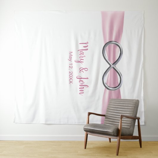 Rosa Band Silver Infinity Wedding Background Wandteppich (Beispiel (Horizontal))