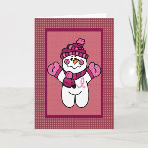rosa Band snowwoman Feiertagskarte