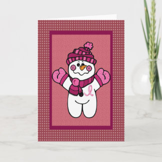 rosa Band snowwoman Feiertagskarte