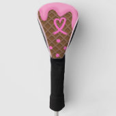 Rosa Band über Waffelbrust Golf Headcover (Vorderseite)