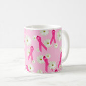 rosa Band und dunkles Design Kaffeetasse (VorderseiteRechts)