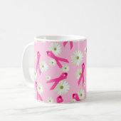 rosa Band und dunkles Design Kaffeetasse (Vorderseite Links)