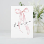 Rosa Band Vielen Dank Dankeskarte (Stehend Vorderseite)