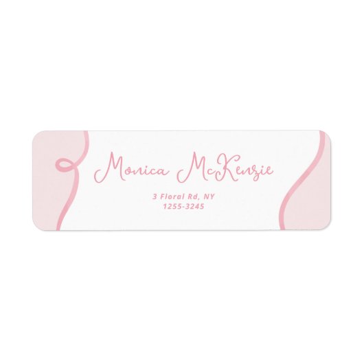 Rosa Band, wavy minimalistisches Rücksendesiegel (Vorne)