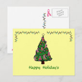 Rosa Band-Weihnachtspostkarte Feiertagspostkarte (Vorne/Hinten)