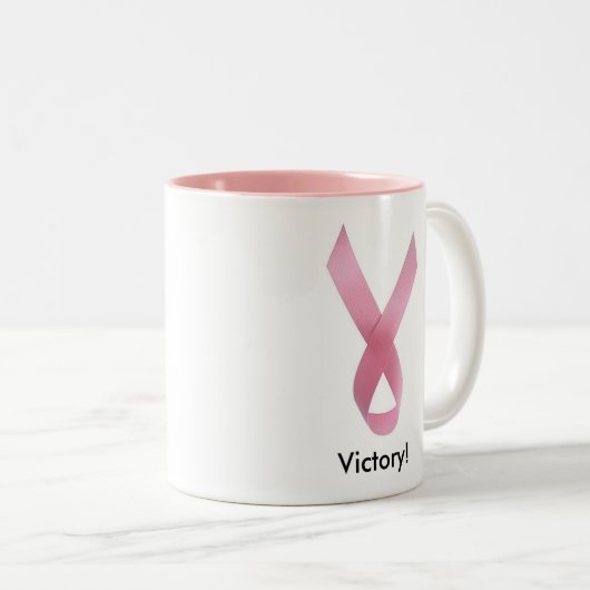 Rosa Band Zweifarbige Tasse (VorderseiteRechts)