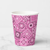 Rosa Bandanna Print Pappbecher (Vorderseite)