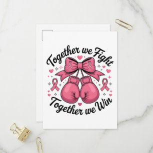 Rosa Bandboxinghandschuhe Brustkrebsbewusstsein Einladungspostkarte