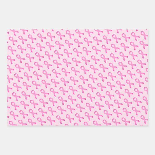 Rosa Bänder Brustkrebs Bewusstsein benutzerdefinie Geschenkpapier Set (Vorderseite 3)