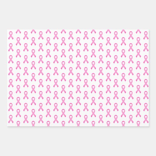 Rosa Bänder Brustkrebs Bewusstsein benutzerdefinie Geschenkpapier Set (Vorderseite 2)