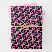 Rosa Bänder Brustkrebs Bewusstsein benutzerdefinie Geschenkpapier Set (Beispiel)