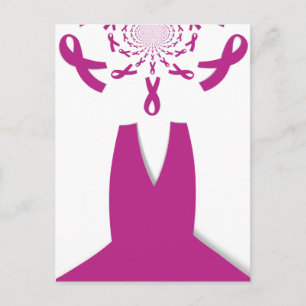 Rosa Bänder Brustkrebs-Bewusstseins-Kunstposter Postkarte