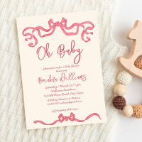 Rosa Bänderbogenknopfhose Babydusche