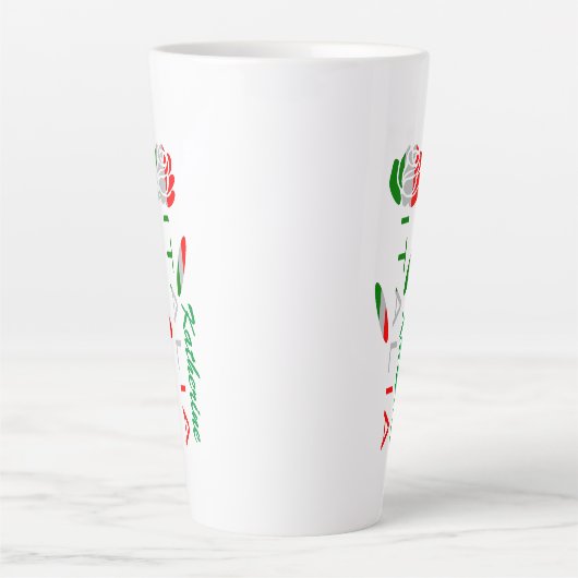 Rosa Bandiera Italiana con Italiana Personalisiert Milchtasse (Vorderseite)