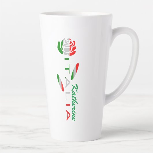 Rosa Bandiera Italiana con Italiana Personalisiert Milchtasse (Rechts)