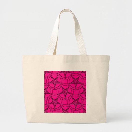 rosa Baphomet Jumbo Stoffbeutel (Vorne)
