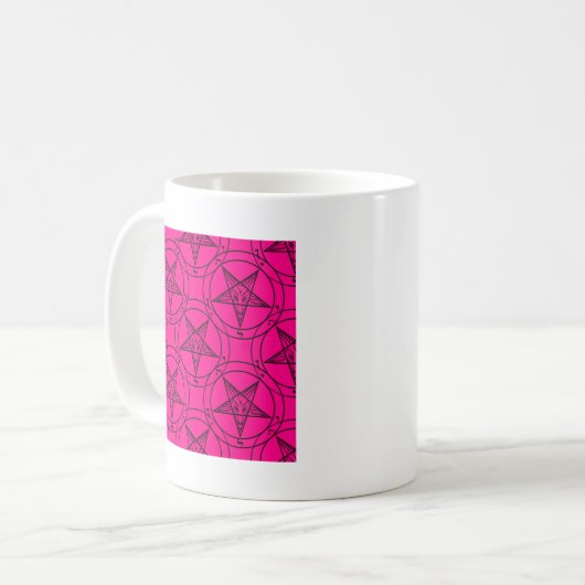 rosa Baphomet Kaffeetasse (Vorderseite Links)