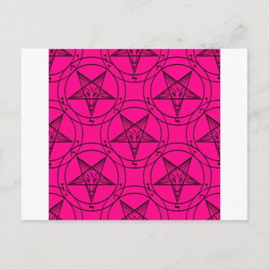 rosa Baphomet Postkarte (Vorderseite)