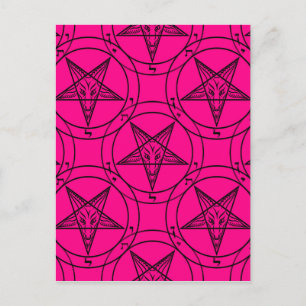 rosa Baphomet Postkarte