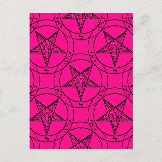 rosa Baphomet Postkarte (Vorderseite)