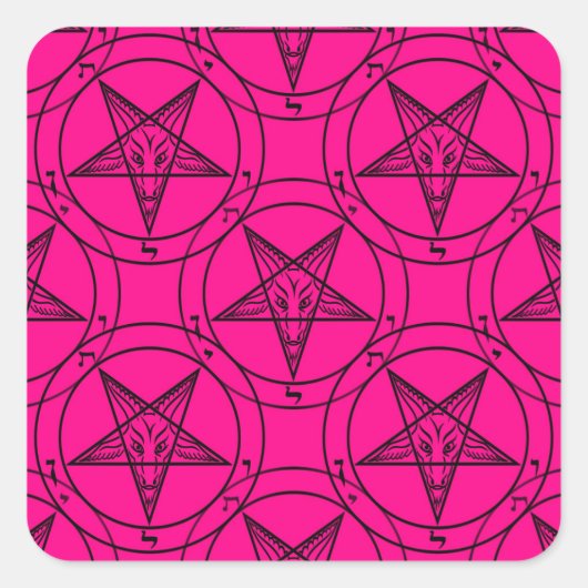 rosa Baphomet Quadratischer Aufkleber (Vorderseite)