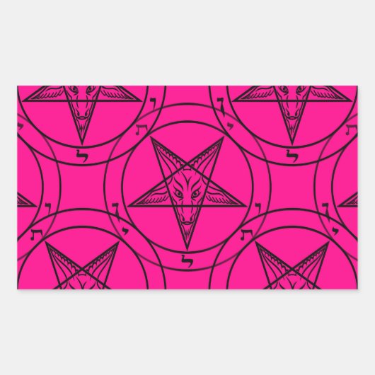 rosa Baphomet Rechteckiger Aufkleber (Vorderseite)