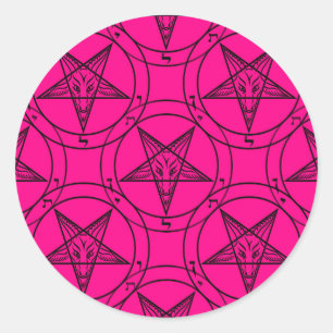 rosa Baphomet Runder Aufkleber