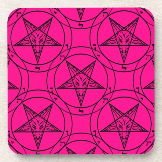 rosa Baphomet Untersetzer (Vorderseite)