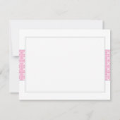 Rosa Baptismal Ebene danken Ihnen zu merken Dankeskarte (Rückseite)