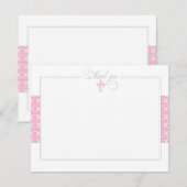 Rosa Baptismal Ebene danken Ihnen zu merken Dankeskarte (Vorne/Hinten)