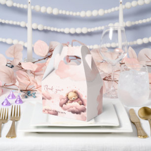 Rosa Bär auf Wolken Geburtstagsgeschenk Tasche Geschenkschachtel
