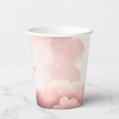 Rosa Bär auf Wolken Geburtstagskuppeln Pappbecher (Rückseite)