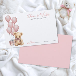 Rosa Bär Baby Shower Beratungskarte