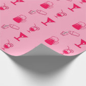 Rosa Bar-Dekorationsmuster Geschenkpapier (Ecke)
